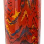 Zománcozott lemez retro nagyméretű piros padlóváza I.