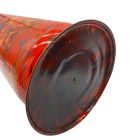 Zománcozott lemez retro nagyméretű piros padlóváza I.