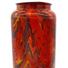 Zománcozott lemez retro nagyméretű piros padlóváza I.