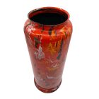 Zománcozott lemez retro nagyméretű piros padlóváza II.