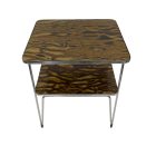 Egyedileg felújított króm mid-century asztal