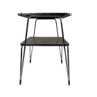 Egyedileg felújított króm mid-century asztal