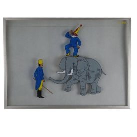   Large vintage educational drawings from 1960-70. Circus&elephant