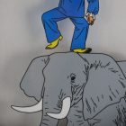 Large vintage educational drawings from 1960-70. Circus&elephant