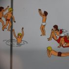 VINTAGE EDUCATIONAL DRAWINGS FROM 1960-70. Beach moments