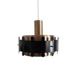 VEB Metalldrucker Halle - black metal ceiling lamp