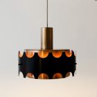 VEB Metalldrucker Halle - króm és fekete mennyezeti lámpa