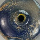 Nagyméretű, duci kék samott váza