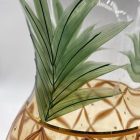 Hand-painted large glass vase with a pineapple motif 50s