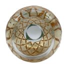 Hand-painted large glass vase with a pineapple motif 50s