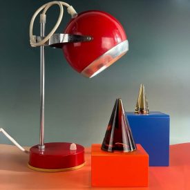 Szarvasi piros space age/retro íróasztal lámpa