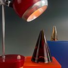 Szarvasi piros space age/retro íróasztal lámpa