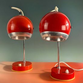 Orange-Red Szarvasi Space Age Desk Lamp, 1970s