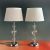 Pair of Classic Italian Glass Table Lamps – available with white or black shades