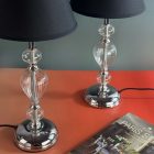 Pair of Classic Italian Glass Table Lamps – available with white or black shades