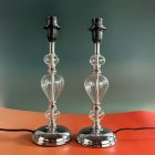 Pair of Classic Italian Glass Table Lamps – available with white or black shades