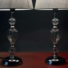 Pair of Classic Italian Glass Table Lamps – available with white or black shades