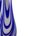 Nagyméretű kobaltkék-fehér csíkos üvegváza