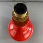 Italian design large ceramic table lamp in a red–coral shade