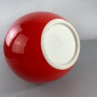 Italian design large ceramic table lamp in a red–coral shade