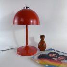 Vintage Space Age Mushroom Lamp – Orange Metal Desk Lamp – 1960s 1970s Rewired