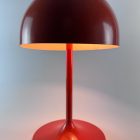 Vintage Space Age gomba lámpa – narancssárga fém asztali lámpa – 1960-70-es évek – újravezetékelve