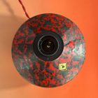 Felújított piros iparművészeti kerámia lámpaalj – búra külön rendelhető 