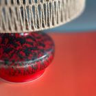 Felújított piros iparművészeti kerámia lámpaalj – búra külön rendelhető 