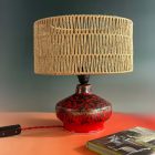 Mid-Century Red Studio Ceramic Lamp Base – Restored, Shade Optional