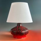 Mid-Century Red Studio Ceramic Lamp Base – Restored, Shade Optional