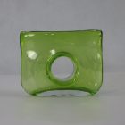 Murano green glass vase with hole 