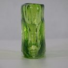 Murano green glass vase with hole 