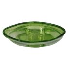 Murano green glass vase with hole 