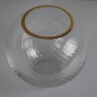 Classic spherical glass vase with gilded rim