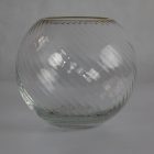 Classic spherical glass vase with gilded rim