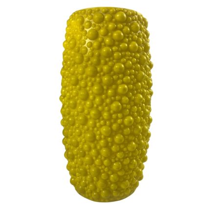 Yellow plastic bubble retro vase from the 70s