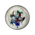 Colorful fire-enamelled copper plate