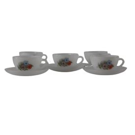  Arcopal French vintage romantic glass coffee set