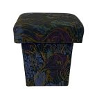 Vintage velvet ottoman from 70s
