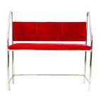 Piros bársony króm csővázas bárszék