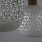 Nagyméretű retro mennyezeti lámpa pár geometrikus üveggel