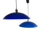 Vintage Bonalux blue glass ceiling lamp