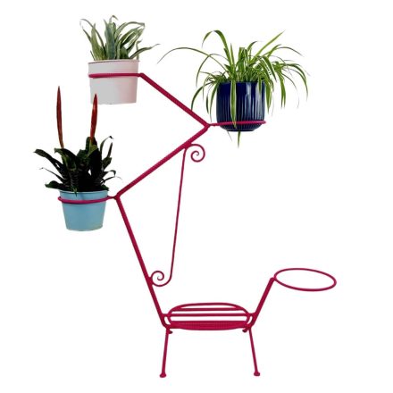 Wild pink vintage flower stand