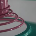 Massive Belgium pop art pink-türkiz mennyezeti lámpa