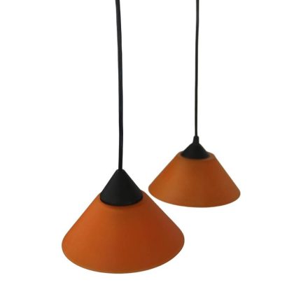 Je Fassunk orange glass celing lamp pair