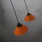 Je Fassunk orange glass celing lamp pair