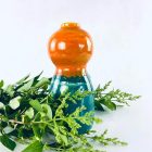 Vintage orange-turquoise ceramic vase