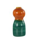 Vintage orange-turquoise ceramic vase