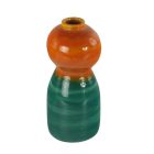Vintage orange-turquoise ceramic vase