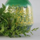 Vintage green-yellow ceramic vase